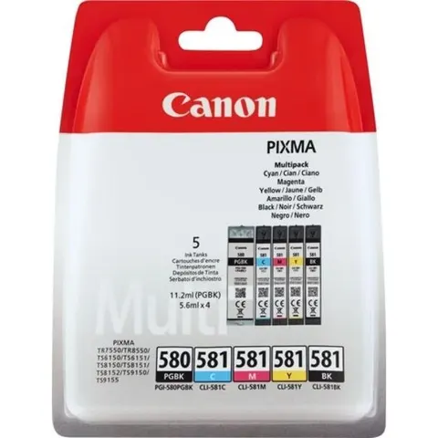 Canon PGI-580/CLI-581 BK/CMYK - 5-farbig - Druckerpatrone - Multipack – Bild 1