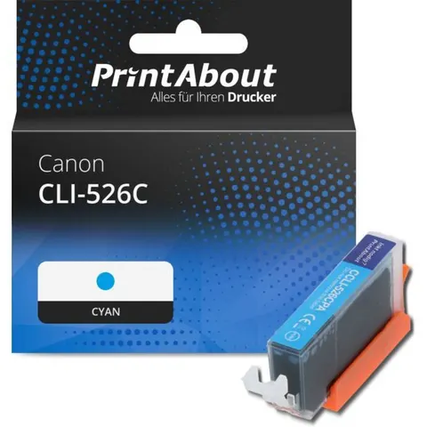 PrintAbout Druckerpatrone kompatibel mit Canon CLI-526C - Cyan – Bild 1