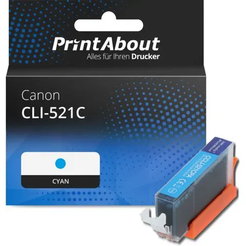 PrintAbout Druckerpatrone kompatibel mit Canon CLI-521C - Cyan – CLI521C – Bild 1