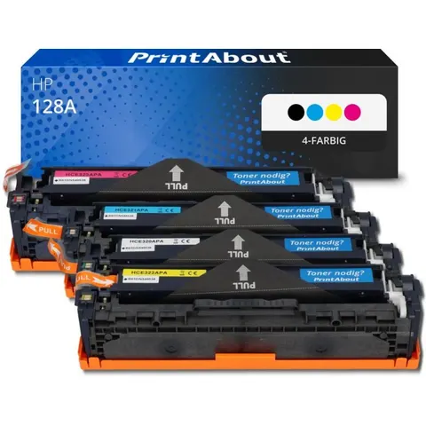 PrintAbout Toner compatible HP 128A (CE320A) - 4 couleurs - Multipack 4 couleurs – image 1