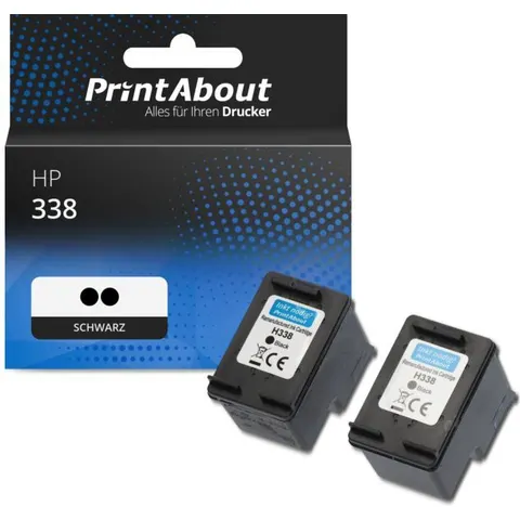 PrintAbout Cartouche compatible HP 338 (CB331EE) - pack de 2 - Noir - Multipack Noir – image 1