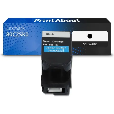 PrintAbout Toner compatible Lexmark 80C2SK0 (802SK) - Noir – image 1