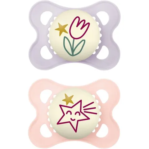 MAM Original Night 0m+ dummy Purple/ Pink 2 pc – image 1
