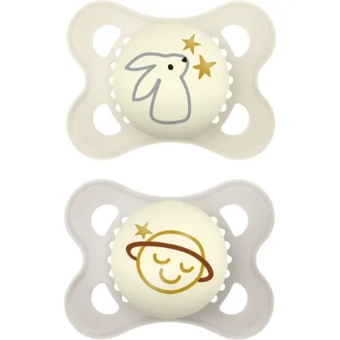 MAM Original Night 0m+ dummy Beige/ Grey 2 pc – image 1