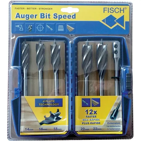 FISCH-Tools Schlangenbohrer-Satz Auger Bit Speed-Set 6-tlg. – Bild 1