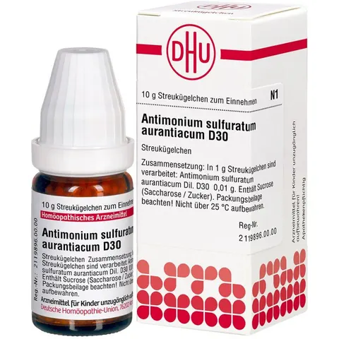 DHU Antimonium Sulf. Aurant. D30 Globuli – Bild 1