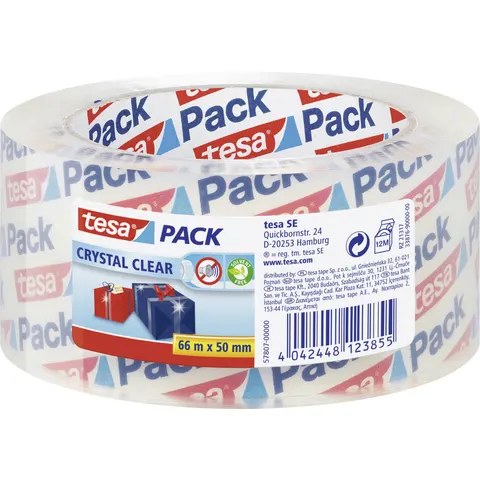 tesapack Crystal Clear PP 66m 50mm -Packband- – Bild 1