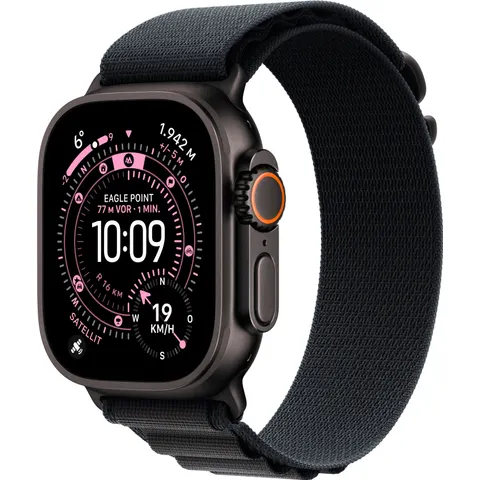 Apple Watch Ultra 3 Cellular 49mm Black Titanium Case with Black Alpine Loop - Small – afbeelding 1