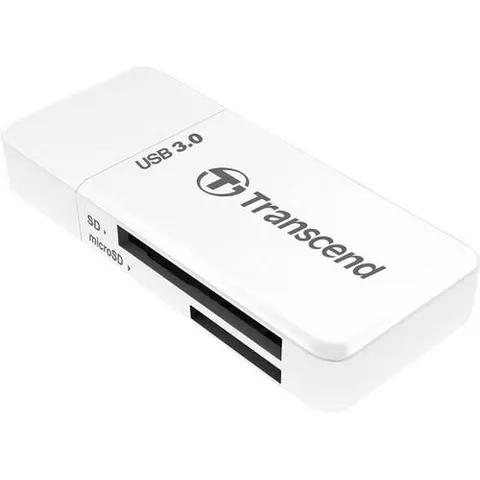 Card Reader Transcend F5 USB3.0 SD/microSD Card Reader weiß – Bild 1