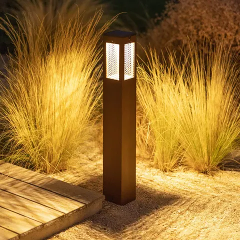 Les Jardins LED path light Tradition Sensor Corten 90cm Tradition, dimmable, Brown / rust, Aluminium, Modern, outdoor solar lights – image 1