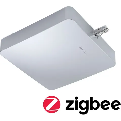 Paulmann URail ZigBee central power feed chrome matt – matt chrome – image 1