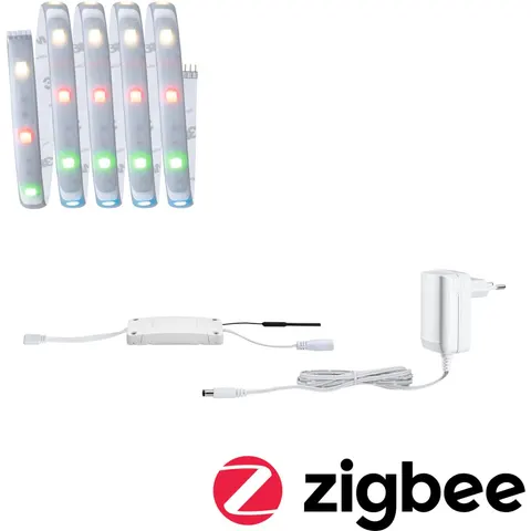 Paulmann MaxLED 250 basic set IP44 RGBW ZigBee 1.5m – silver – image 1