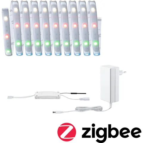 Paulmann MaxLED 250 basic set IP44 RGBW ZigBee 3m – silver – image 1