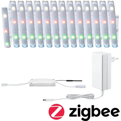 Paulmann MaxLED 250 basic set IP44 RGBW ZigBee 5m – silver – image 1