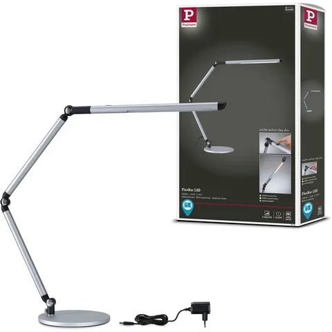 Paulmann FlexBar LED desk lamp, silver, 36 cm, CCT dimmable. – image 1