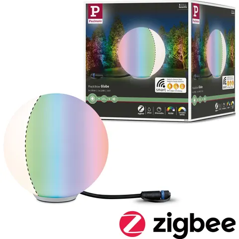 Paulmann Plug & Shine Dekolampe Globe ZigBee RGBW – weiß – Bild 1
