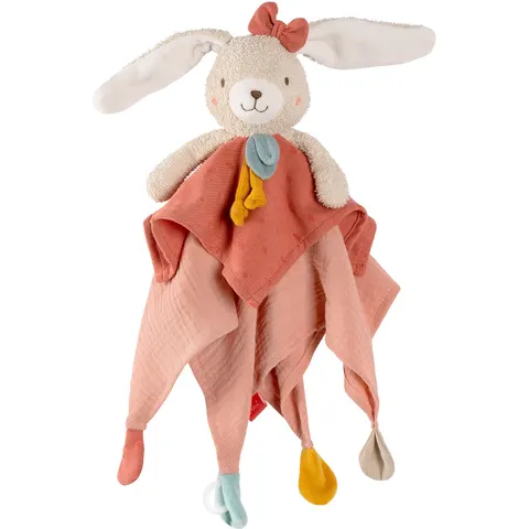Fehn Schmusetuch Hase – rosa – Bild 1
