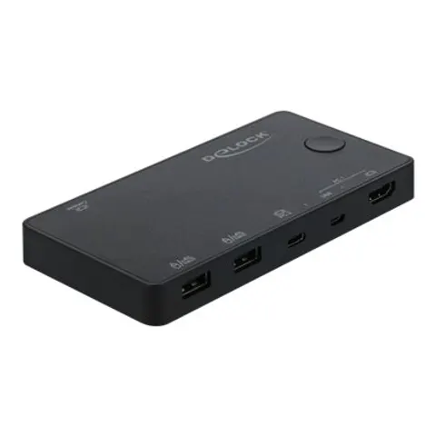 DeLOCK KVM Switch HDMI / USB-C mit USB 2.0 – Schwarz – Bild 1