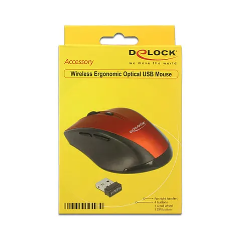 DELOCK 12493 - Wireless mouse black/red – image 1