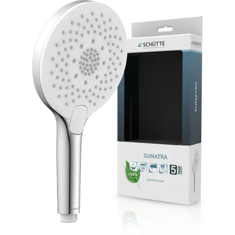 SCHÜTTE SUMATRA Handdouche - Douchekop rond - Chroom/Wit – afbeelding 1
