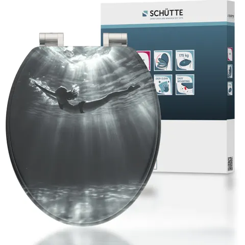 SCHÜTTE MDF WC-zitting DEEP DIVE, met valrem – afbeelding 1