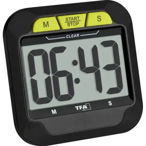 TFA Digitaler Timer und Stoppuhr, 38.2054.01, schwarz – Bild 1