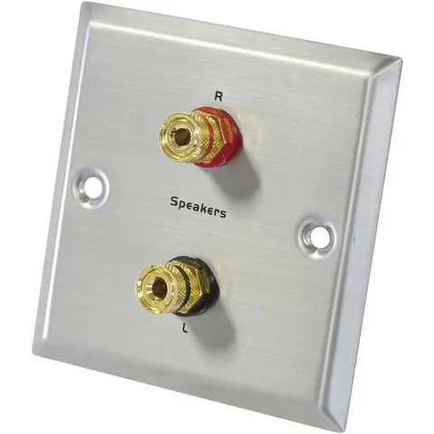 DYNAVOX 205098 - LS wall connection panel, 2 banana sockets – image 1