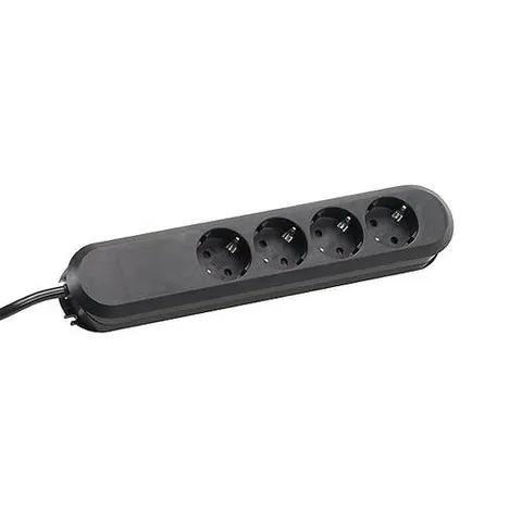 BACHMANN SMART 4xCEE7/3 black power 1,5m CEE7/7 – afbeelding 1