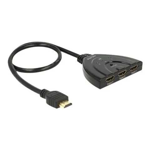 DELOCK 18600 - Interruptor HDMI, 3 tomas HDMI a conector HDMI, 4 K – imagen 1