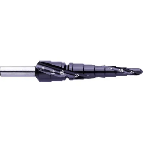 EXACT BOHRER 412 - TiAIN HSS step drill bit, 4-12mm, gradient 1 mm – image 1