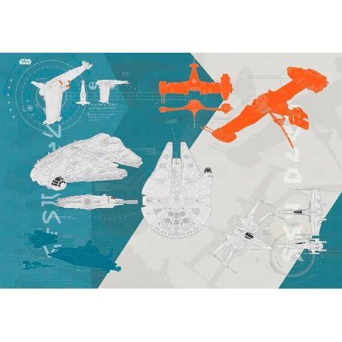 KOMAR Fotomurale Techn plan, Multicolore 368X254 cm – immagine 1