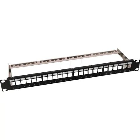 "GOOBAY 95743 - 19"" patch panel for 24x Keystone modules, black" – image 1