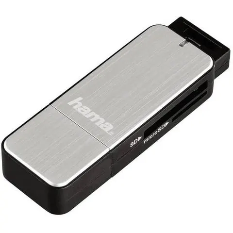 hama Multi-Kartenleser silber, schwarz – Bild 1