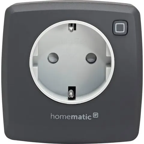 HOMEMATIC IP HMIP PSM-2-A - Switch-metering socket outlet, anthracite – image 1
