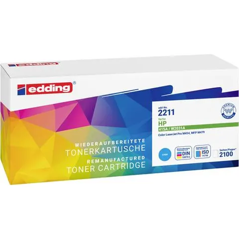 EDDING EDD-2211 - Toner, cyan, 415A, refill, HP – image 1