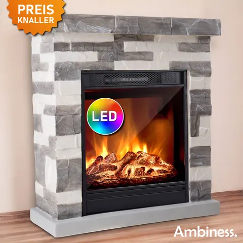 Ambiness Elektrokamin Terrano grau – Bild 1