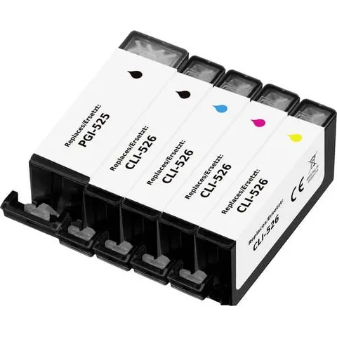 Renkforce Inktcartridge vervangt Canon PGI-525PGBK, CLI-526BK, CLI-526C, CLI-526M, CLI-526Y Compatibel Combipack Zwart – afbeelding 1