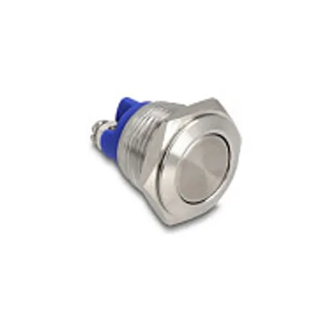 Delock Push Button for Installation 16 mm 2 x Screw Terminal actuator flat – afbeelding 1