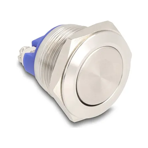 Delock Push Button for Installation 19 mm 2 x Screw Terminal actuator flat – afbeelding 1