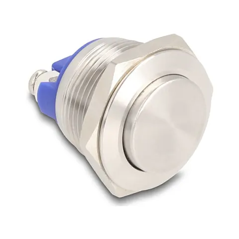 Delock Push Button for Installation 19 mm 2 x Screw Terminal actuator high – afbeelding 1
