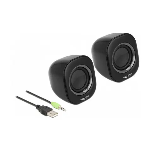 DELOCK 27002 - Altavoz, PC, estéreo, 3,5mm jack – imagen 1