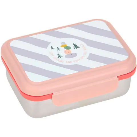 LÄSSIG Lunchbox Sunny Explorer - RVS - Roze – afbeelding 1