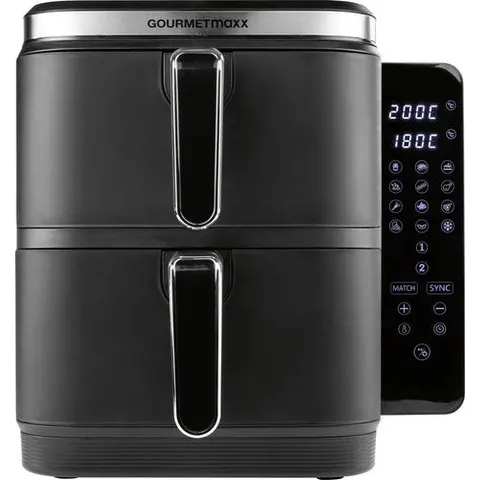 GOURMETmaxxHeißluftfritteuse „Doppeldecker“ – schwarz – Bild 1