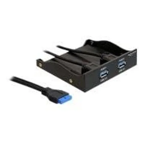 DELOCK FrontPanel 3,5" 2x USB3.0 inkl 5,25" Blende – Bild 1