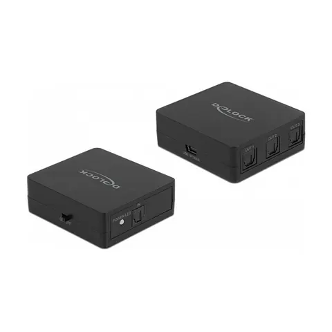 Delock S/PDIF TOSLINK Switch 1 In 3 Out with USB Powered – afbeelding 1