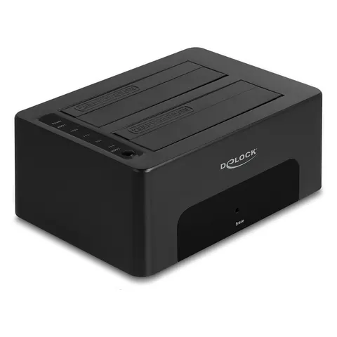 Delock USB Dual Docking Station for 2 x SATA HDD / SSD with Clone and Erase Function – afbeelding 1
