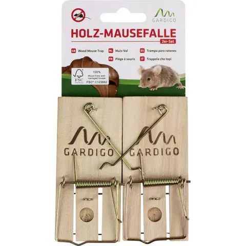GARDIGO Mausefalle, Holz, 2 Stück – Bild 1