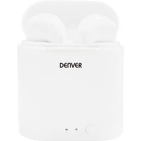 Auricular Bluetooth V5.0 con micrófono y base de carga (blanco) - DENVER – imagen 1