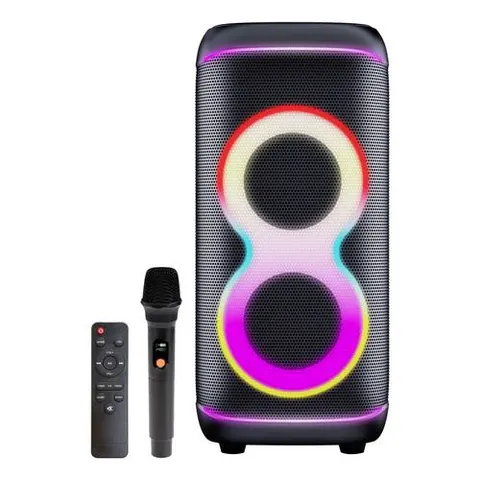 Denver Bluetooth Speaker - Partybox - Discolichten - Incl. Microfoon - Luidspreker - BPS370 - Zwart – afbeelding 1