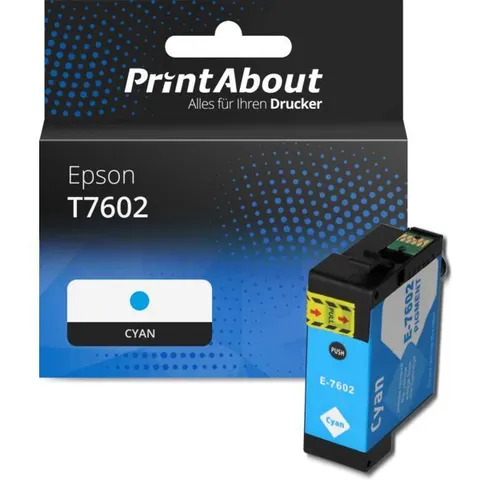 PrintAbout Cartouche compatible Epson T7602 - Cyan – image 1